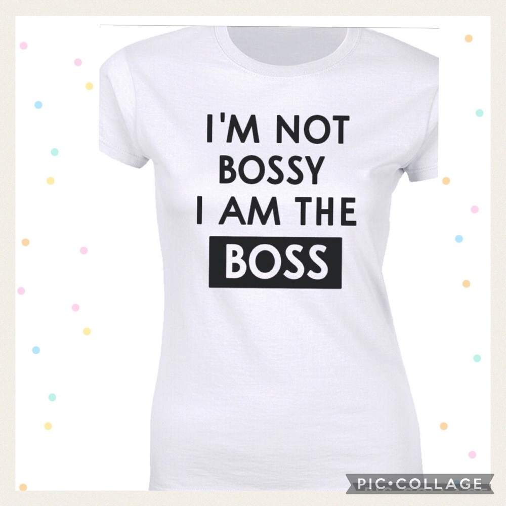NEW! I’m Not Bossy White & Black Tee Shirt Size L